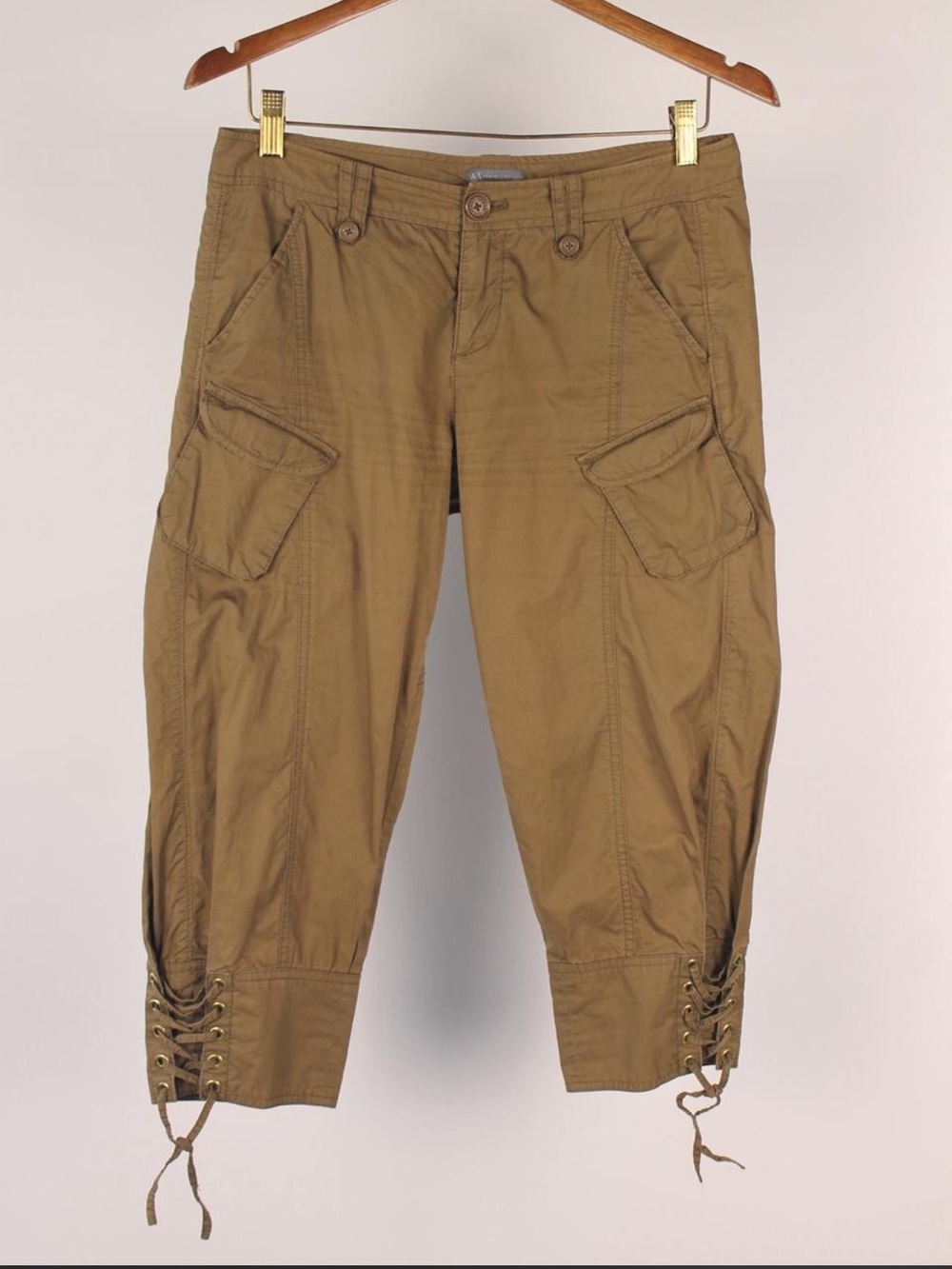 Armani Exchange Cargo Capris in Olive Brown - Brand: